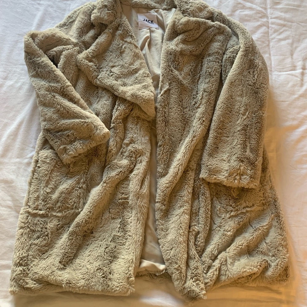 Taupe Faux Fur Jacket